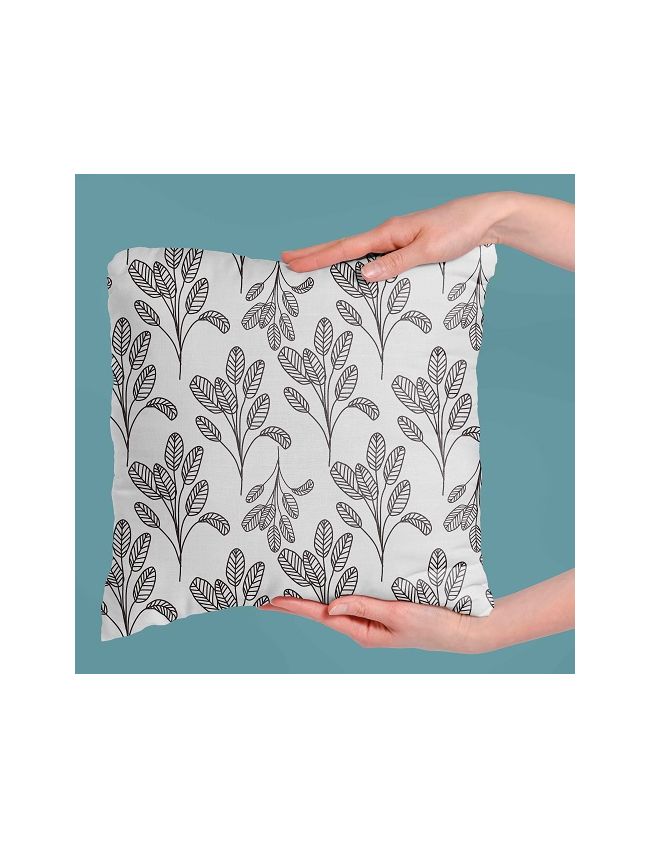 Gray Leaf Line Art Design