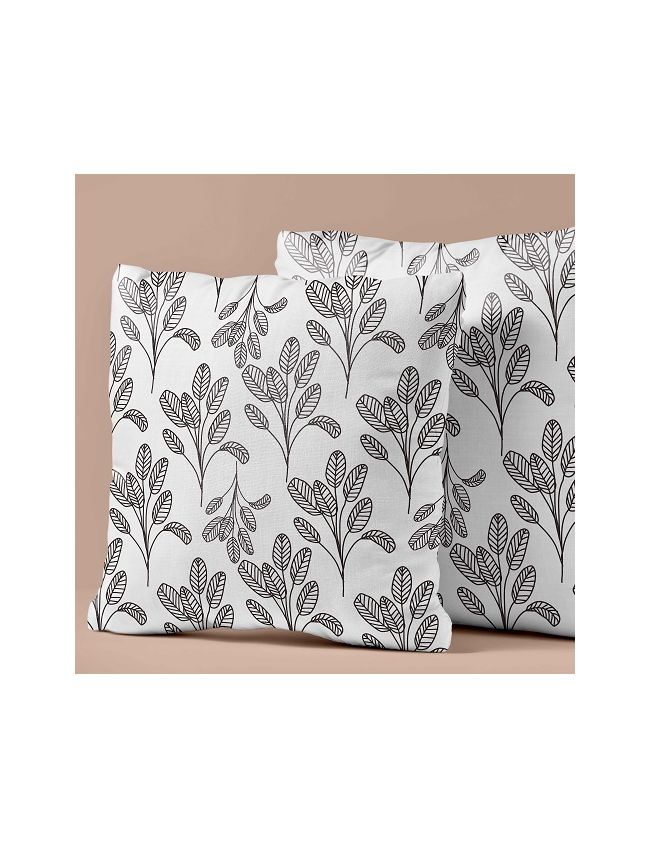 Gray Leaf Line Art Design