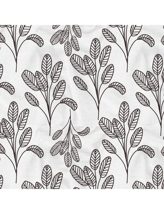 Gray Leaf Line Art Design