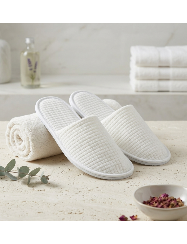Waffle Fabric Bath slippers