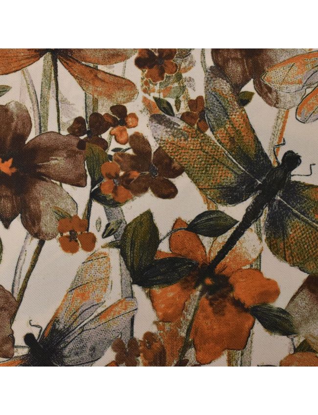 Dragon Fly Tapestry With Floral Design Roman Blinds
