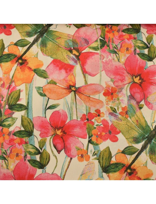 Dragon Fly Tapestry With Floral Design Roman Blinds