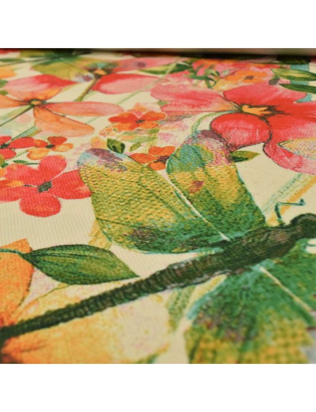 Dragon Fly Tapestry With Floral Design Roman Blinds