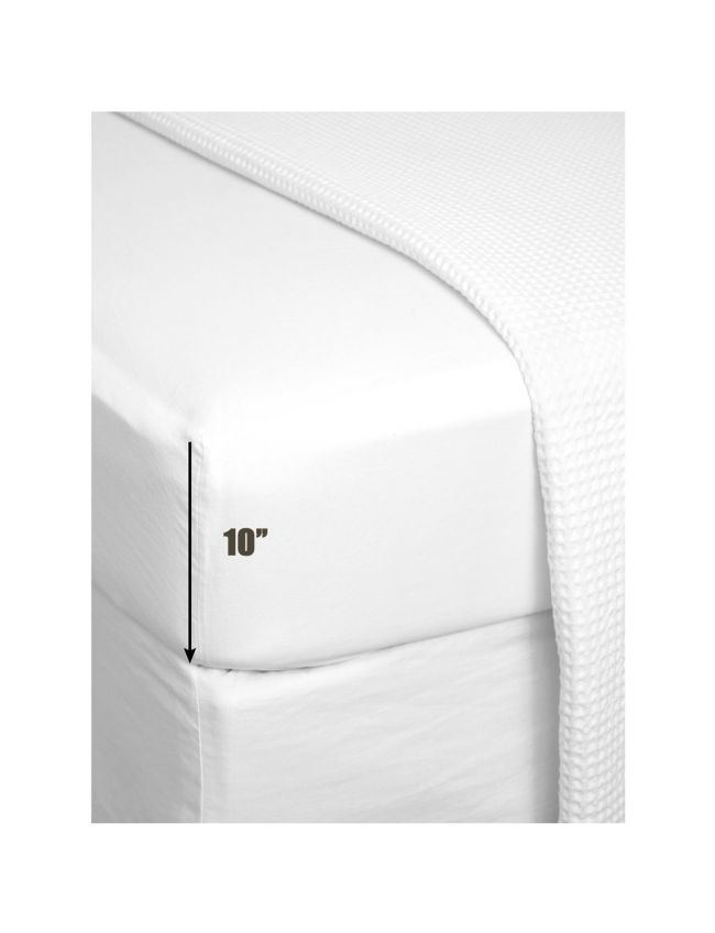 100% Cotton Superior White Strip Fitted Sheet