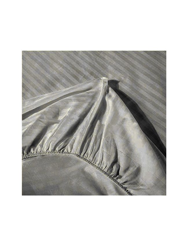 Classic-Grey Strip Fitted Sheet