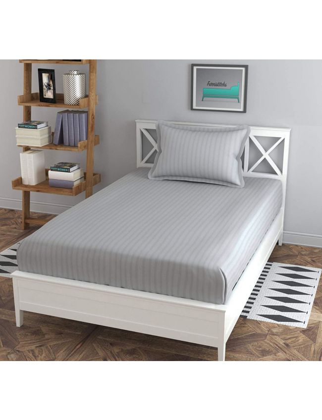 Classic-Grey Strip Fitted Sheet