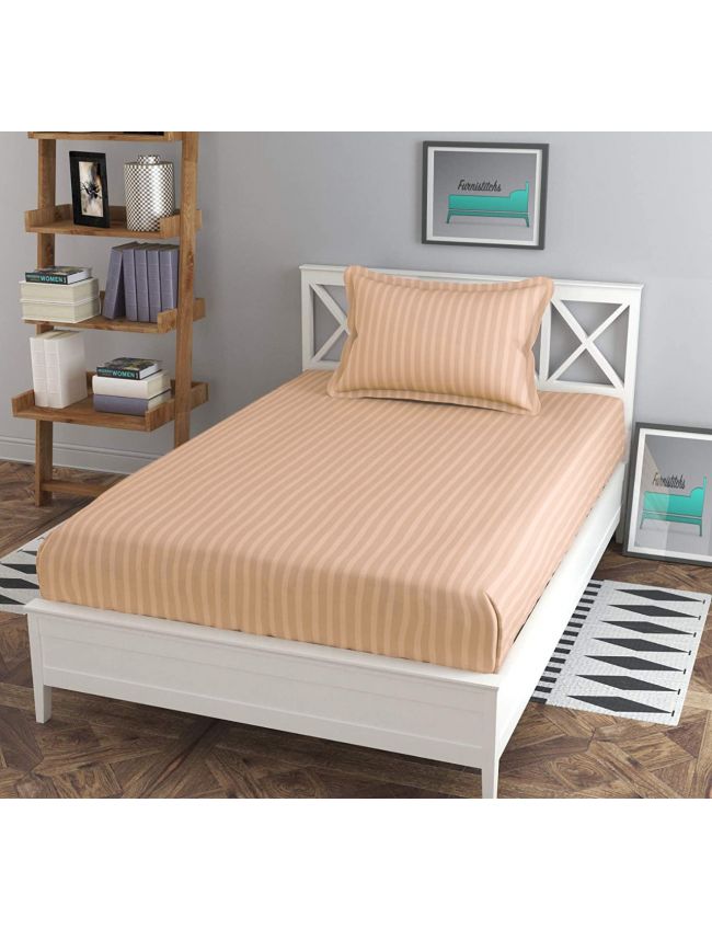 Classic-Orange Strip Fitted Sheet