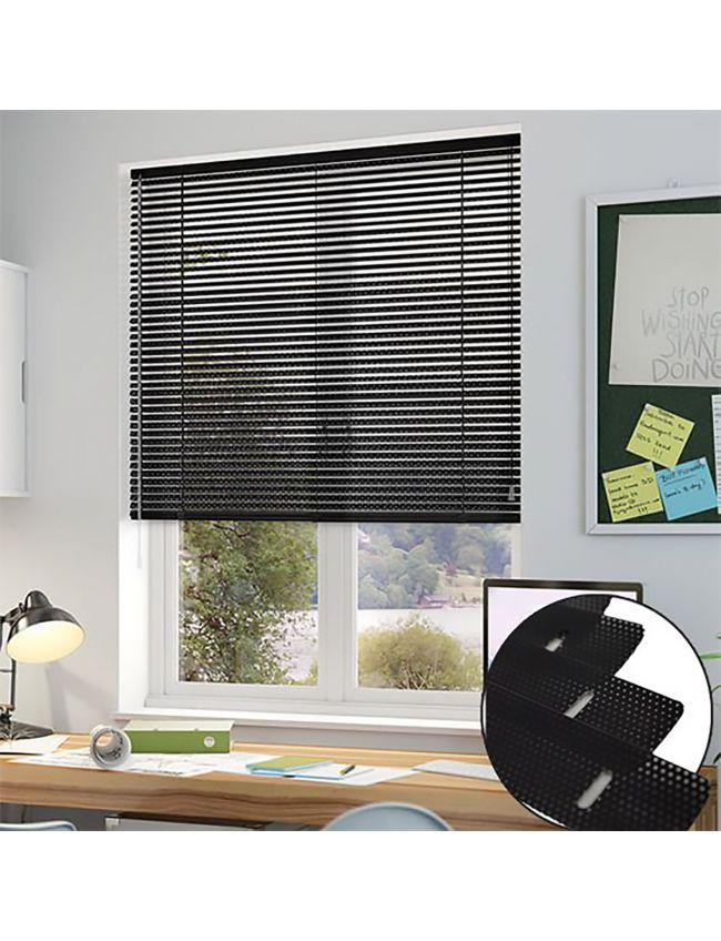 Perforated Black-Venetian Blinds