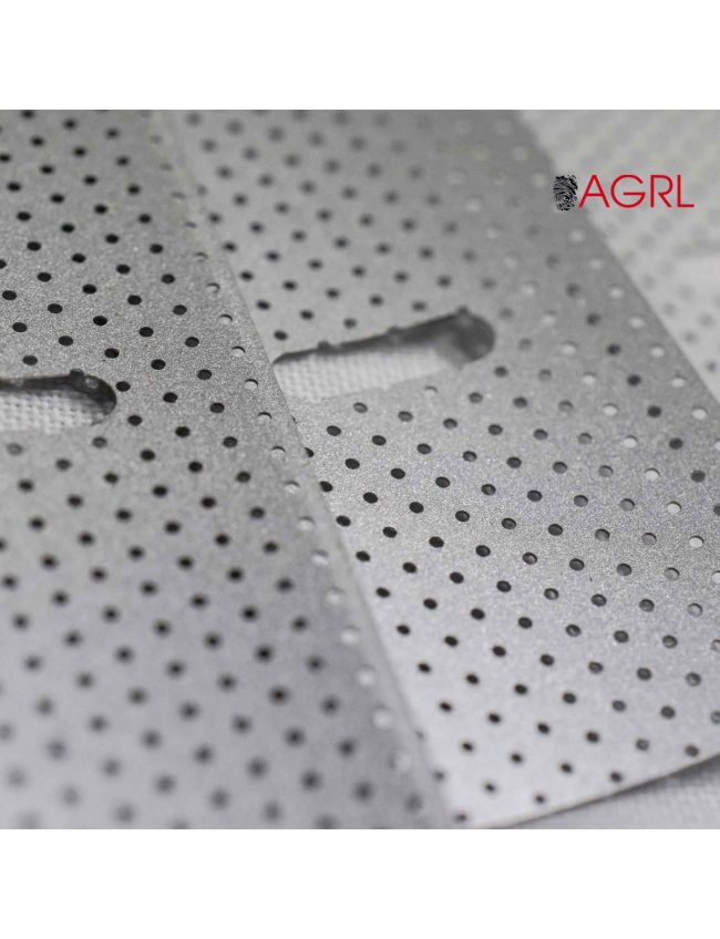 Perforated Silver-Venetian Blinds