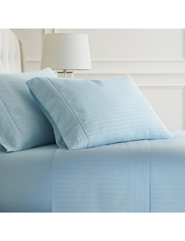 Classic-Sky Blue Strip Fitted Sheet