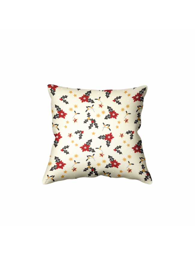 Ivory Poinsettia Cushion Covers