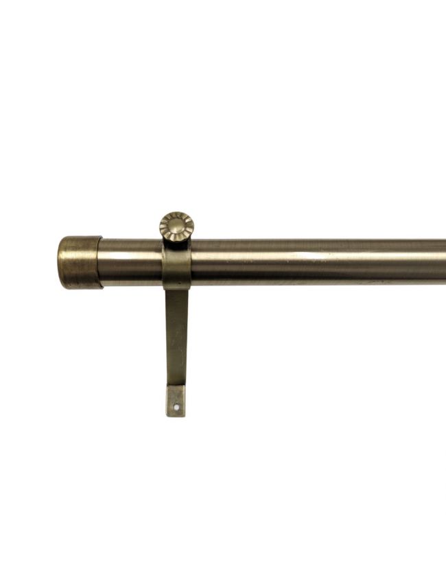 ANTIQUE BRASS FINISH END STUD CURTAIN POLE 