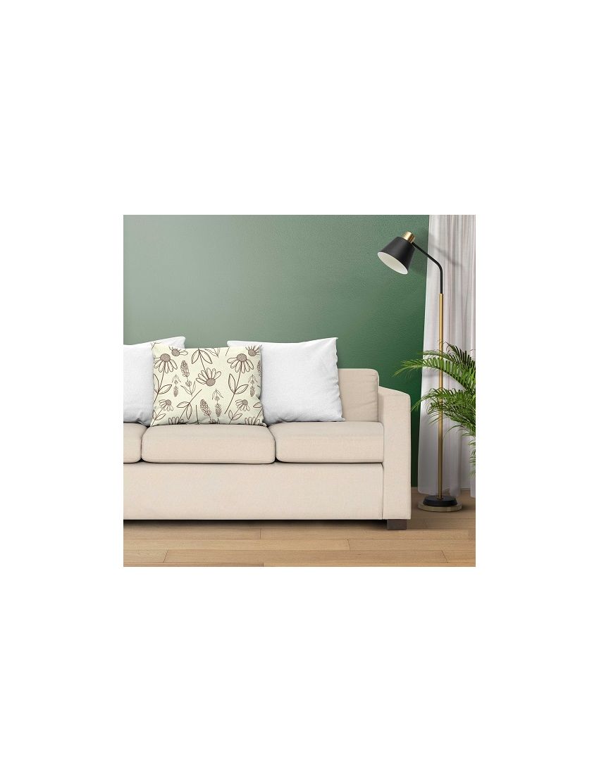 Yellow N Brown Floral Line art Design