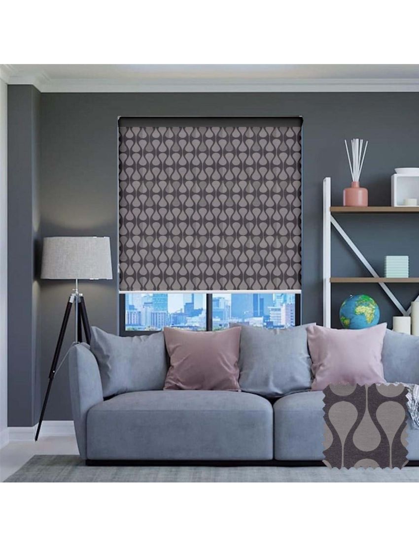 Luna Grey Roller Jacquard Blinds 