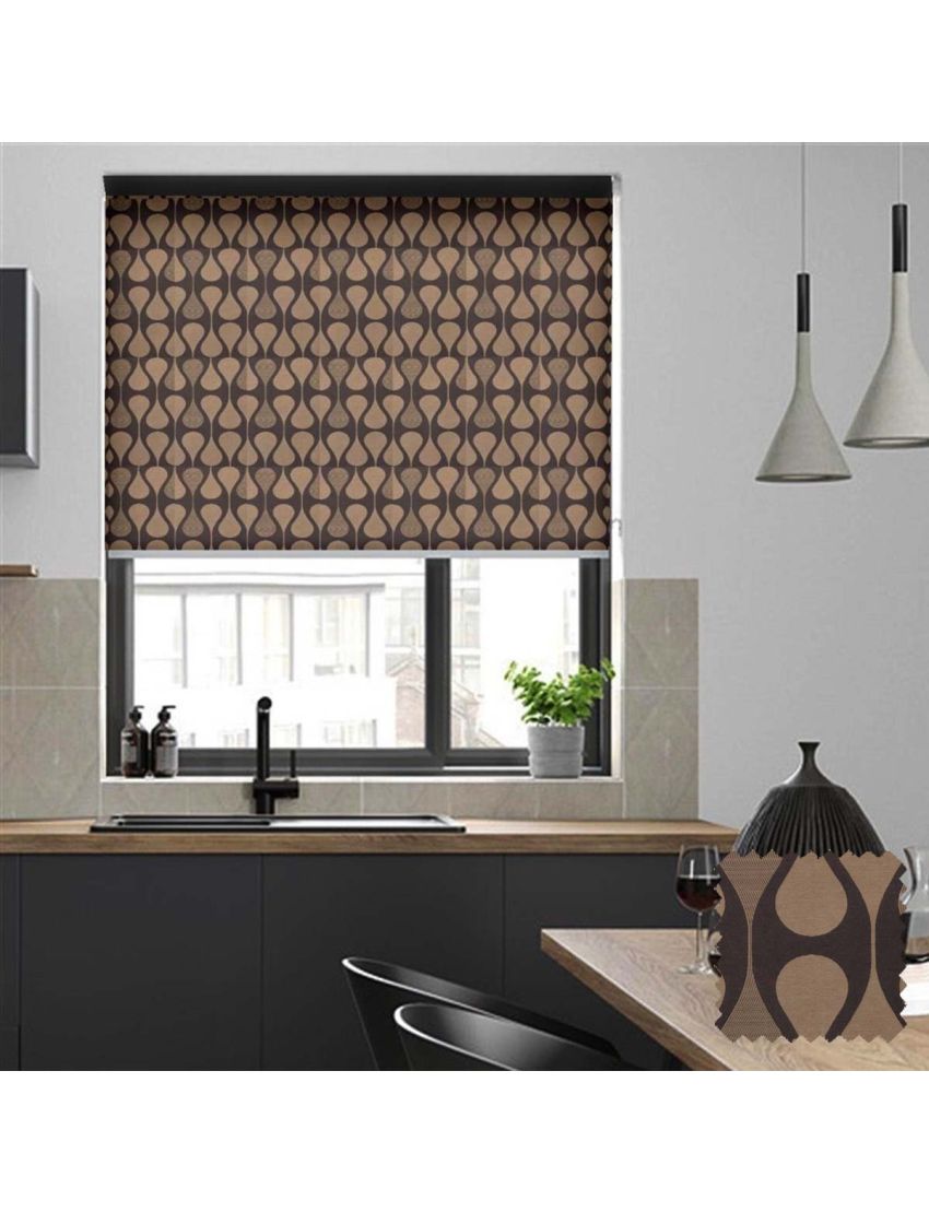 Luna Brown Roller Jacquard Blinds