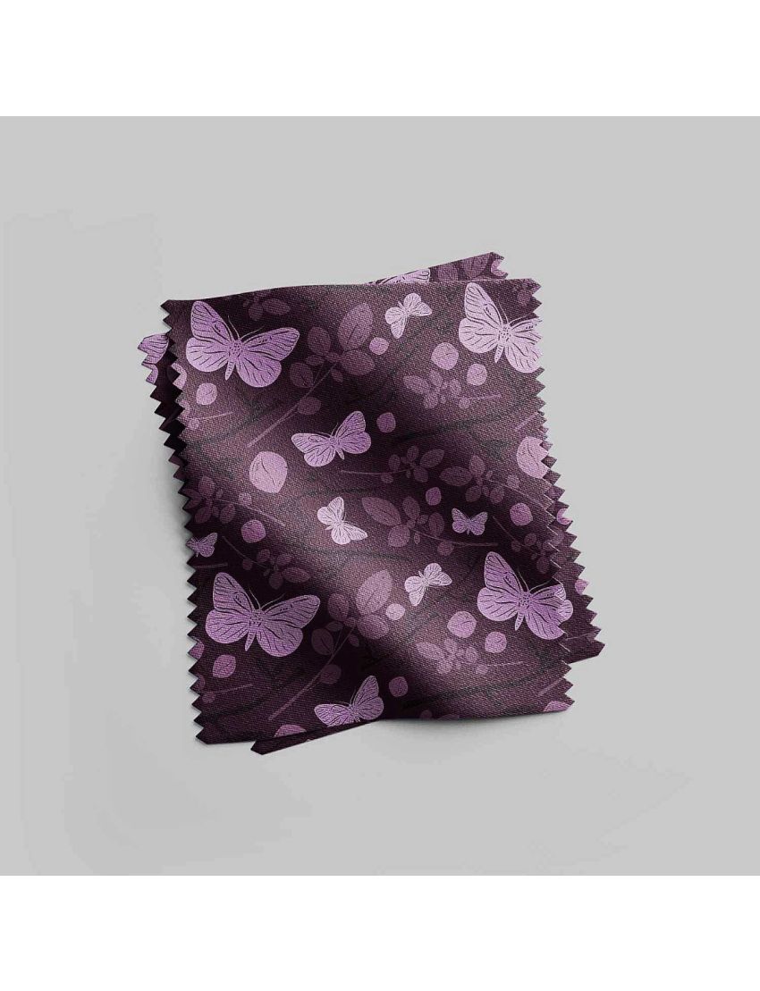 English Violet Butterfly Floral Cushion Cover