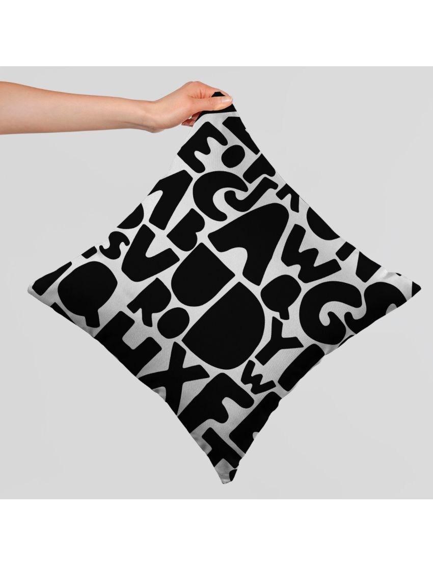 Black Alphabet Kids Cushion Covers