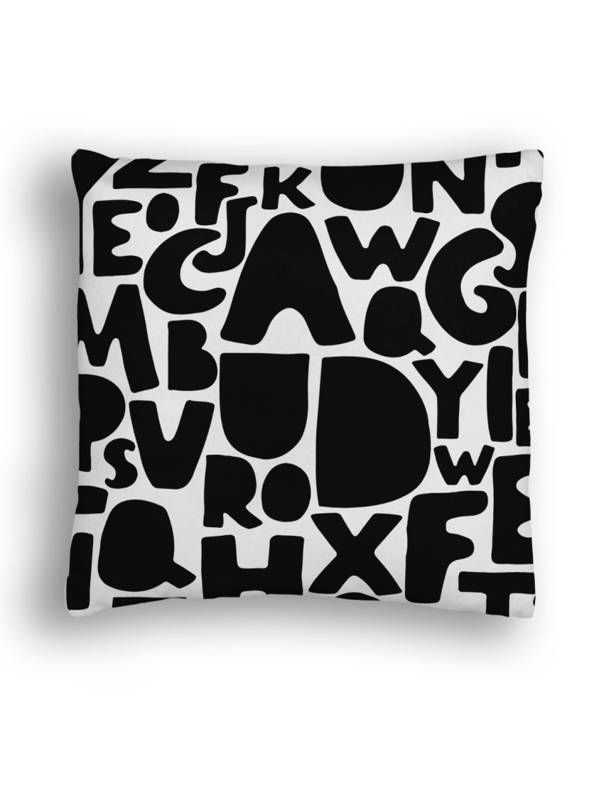 Black Alphabet Kids Cushion Covers