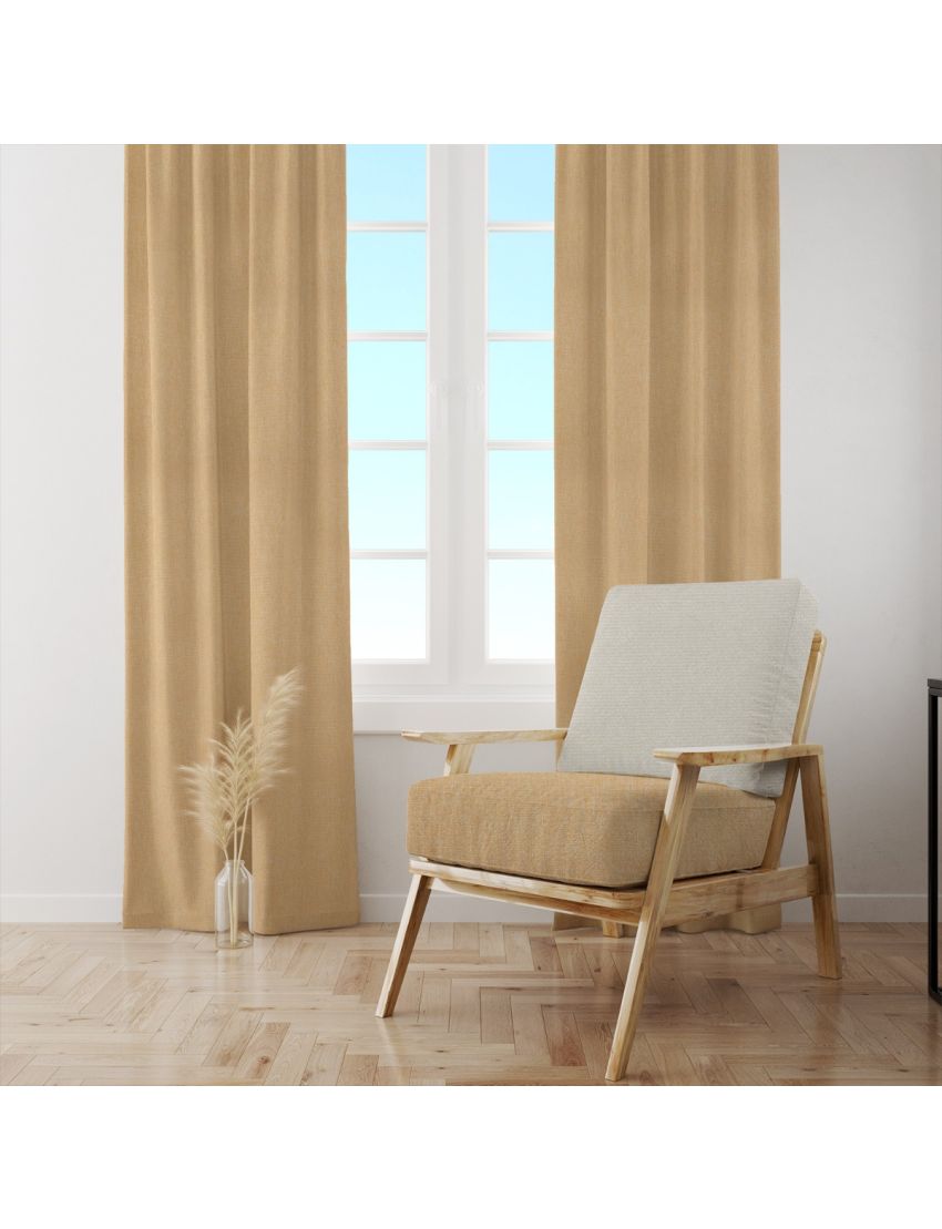 Moccasin Faux Linen Curtains