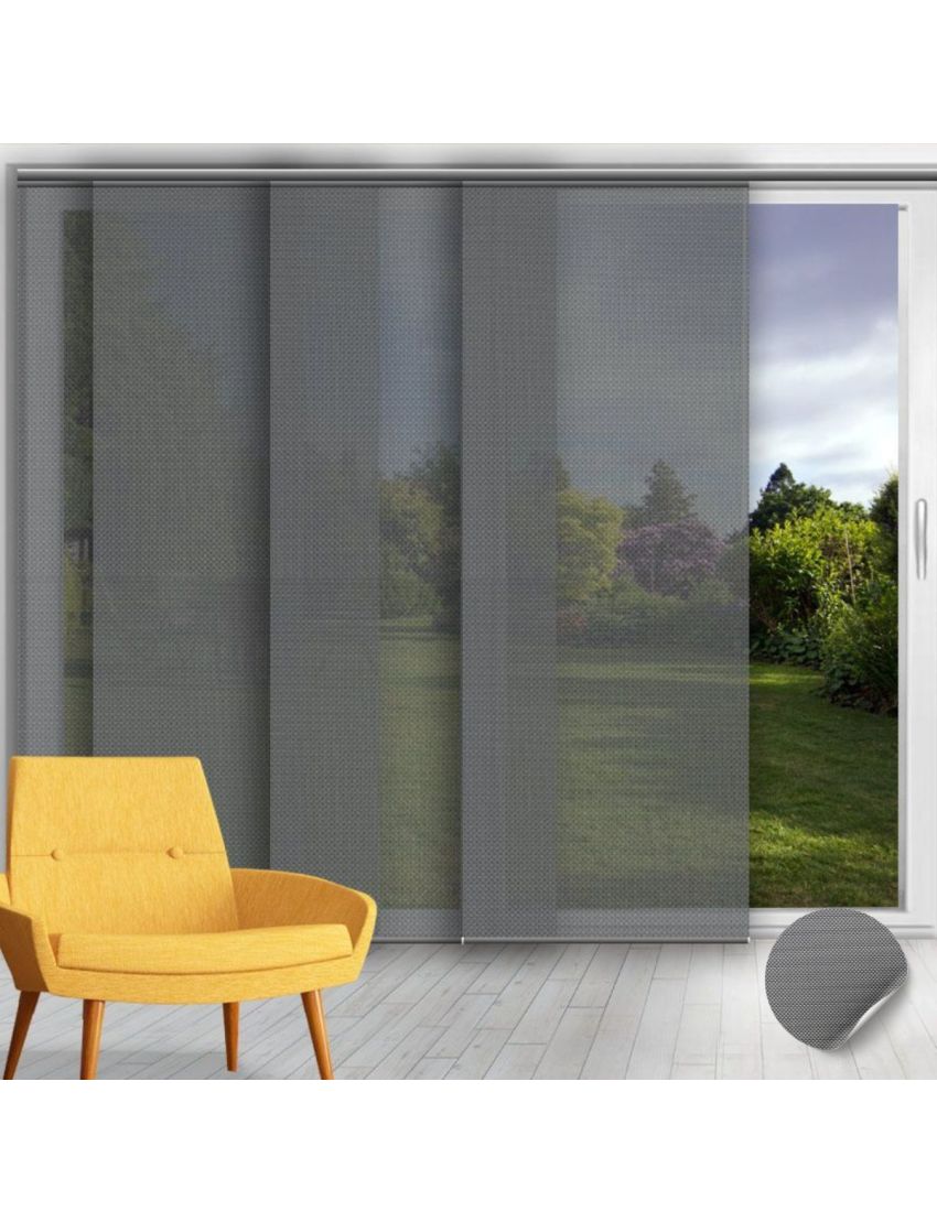 AGRL Black Grey - Screen Fabric Panel Blinds