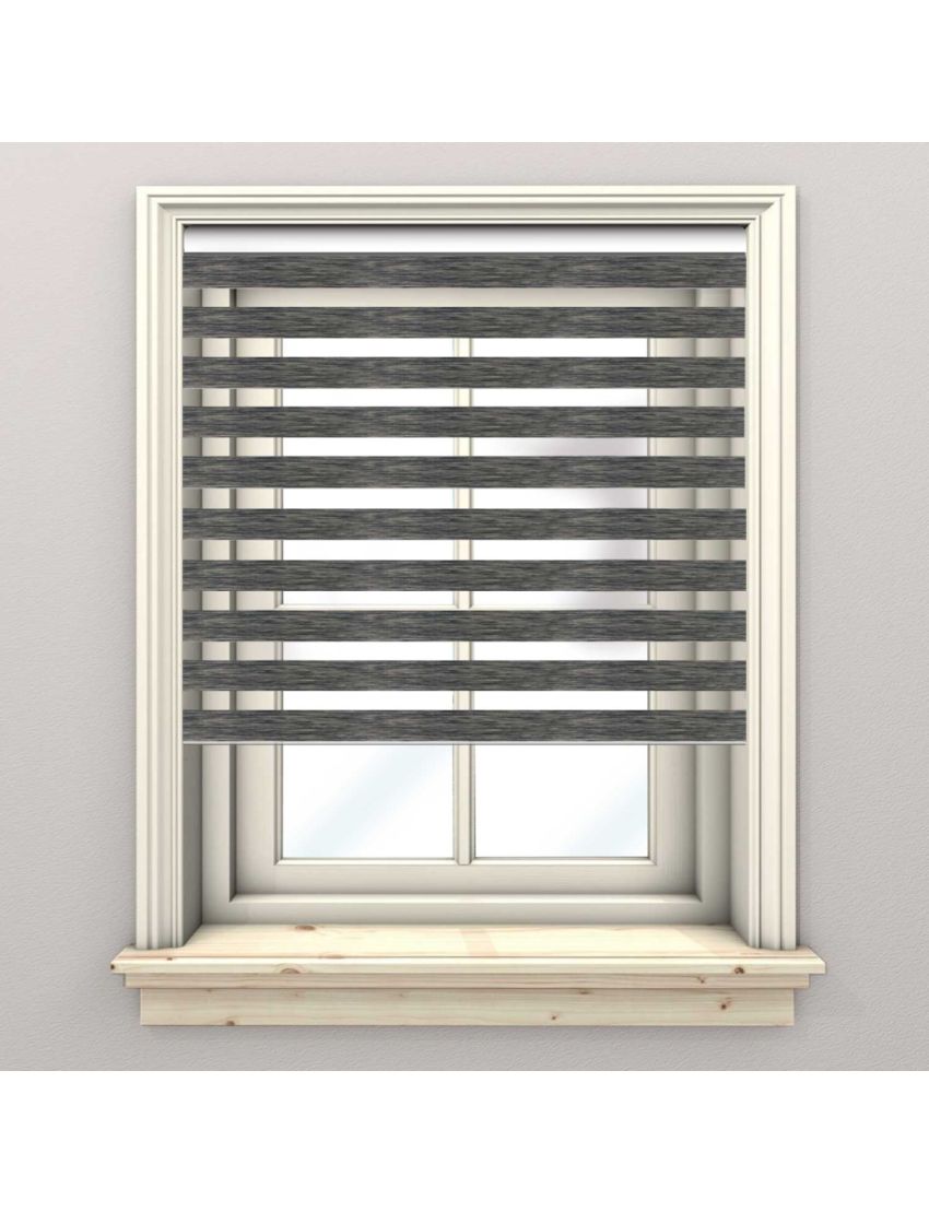 Bergen Black Coffee Zebra Blind