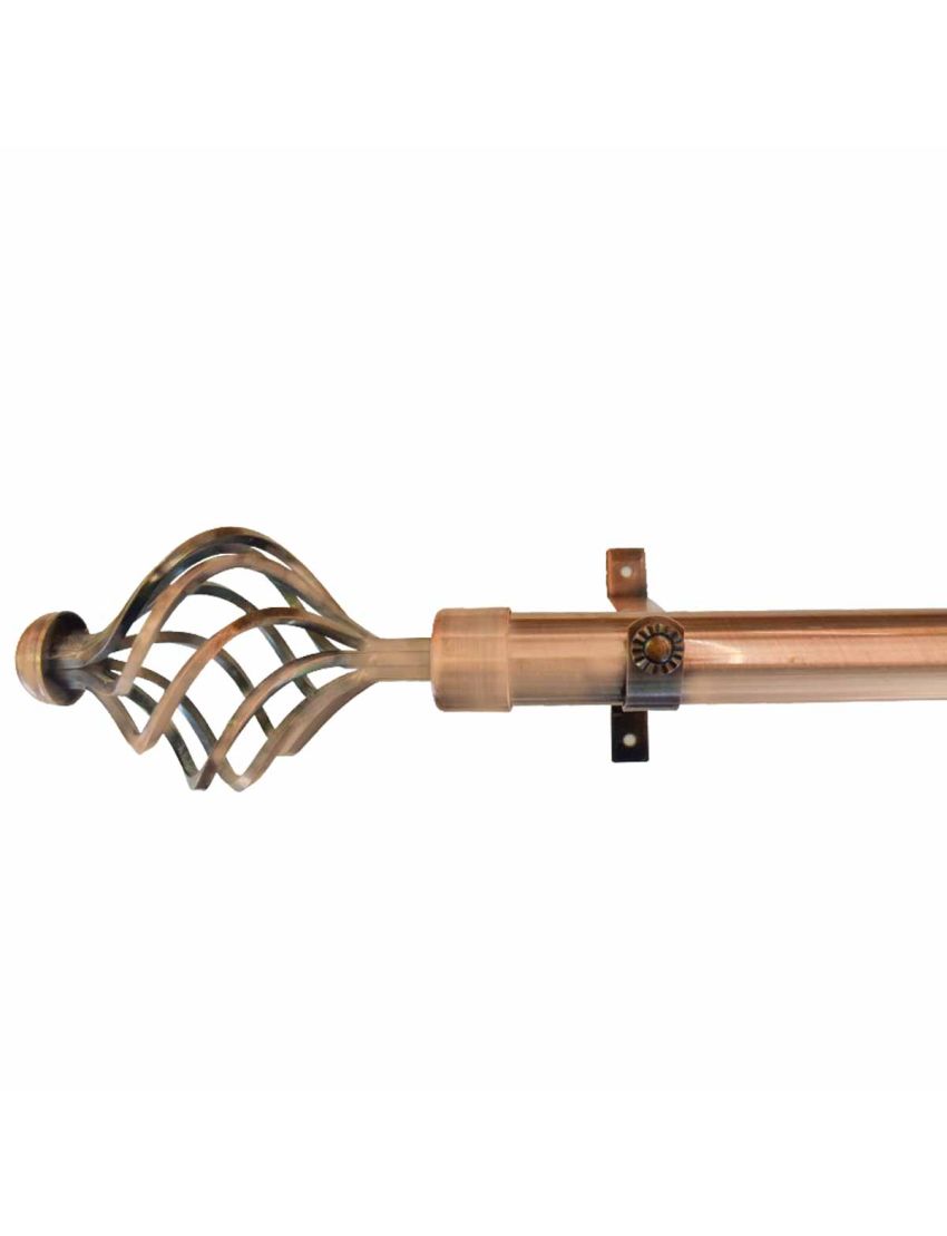 BRONZE FINISH TWISTED CAGE CURTAIN POLE