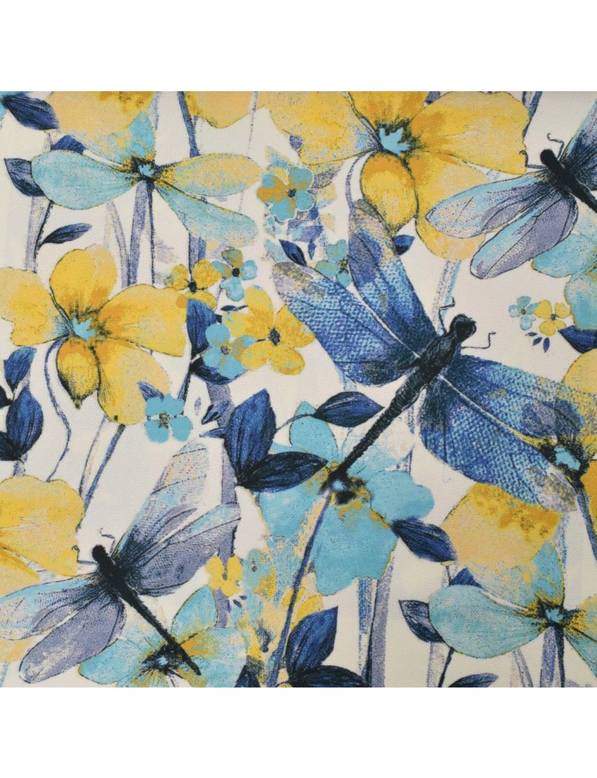 Dragon Fly Tapestry With Floral Design Roman Blinds