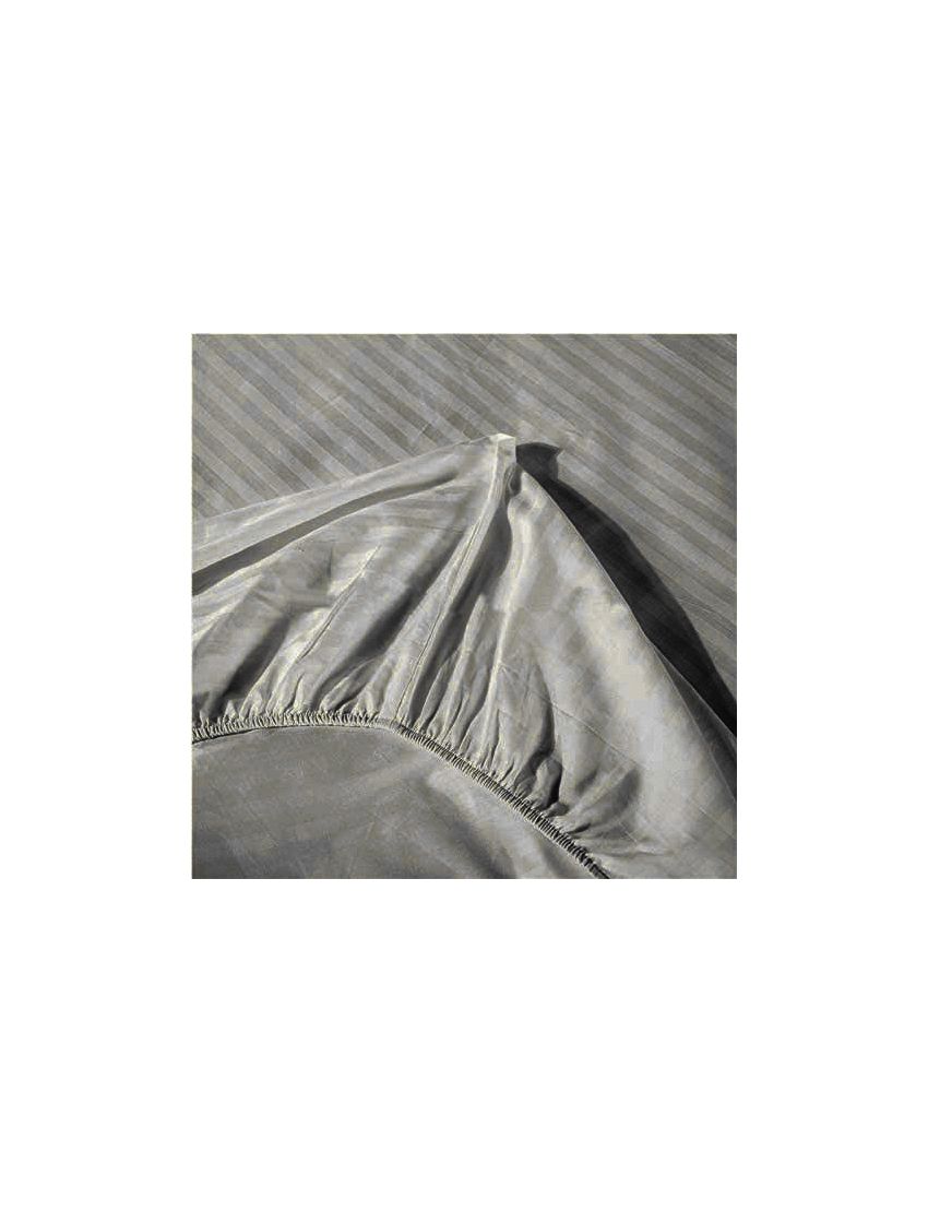 Classic-Grey Strip Fitted Sheet