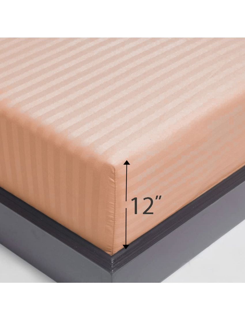 Classic-Orange Strip Fitted Sheet