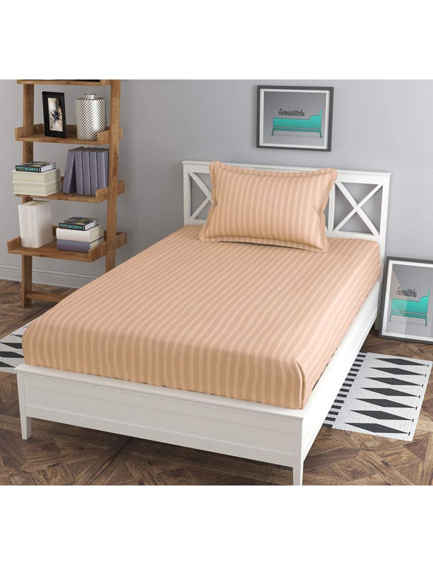 Classic-Orange Strip Fitted Sheet