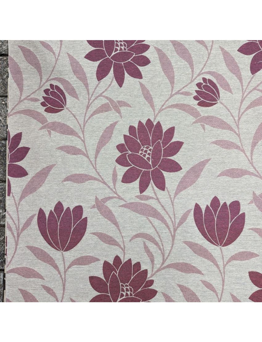 Red Flowers Roller Jacquard Blinds