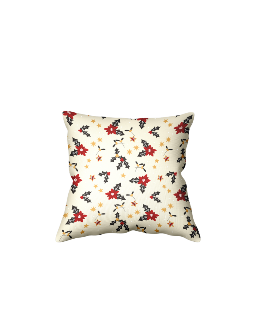 Ivory Poinsettia Cushion Covers