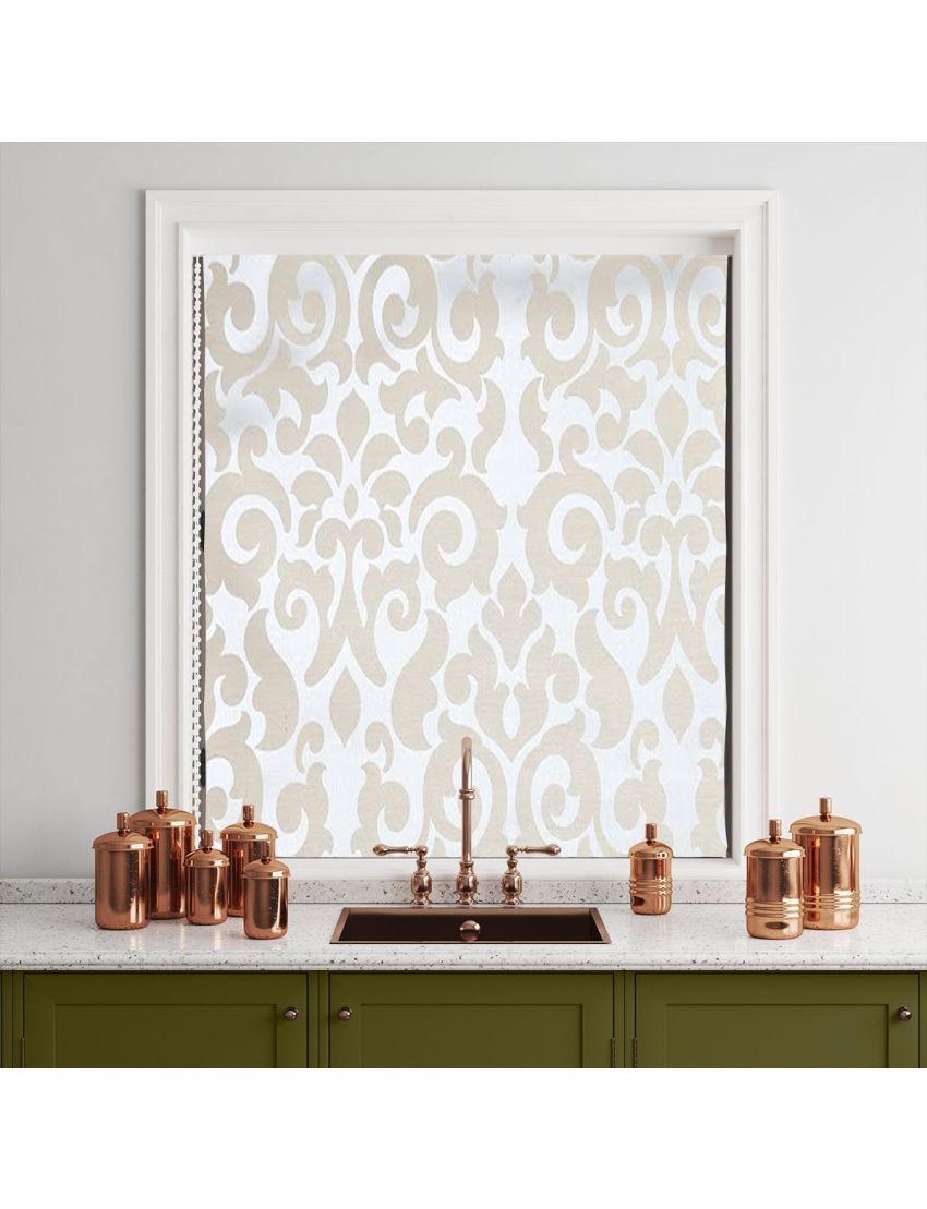 Cream Vintage Seamless Roller Jacquard Blinds