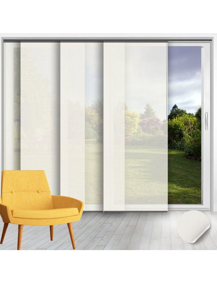 Madeira Snow White - Screen Fabric Panel Blinds