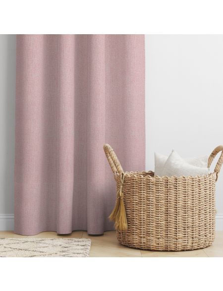 Flamingo pink Faux Linen Curtains