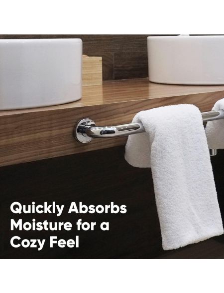 Plush white hand towel, quick-drying and 100% cotton