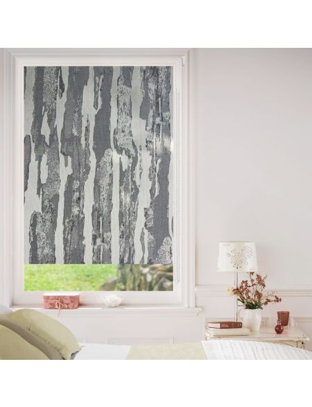 Grey-Silver Abstract Roller Jacquard Blinds