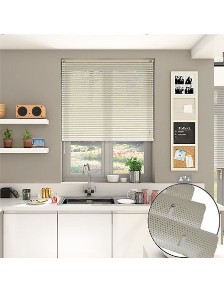 Perforated Pearl Beige-Venetian Blinds