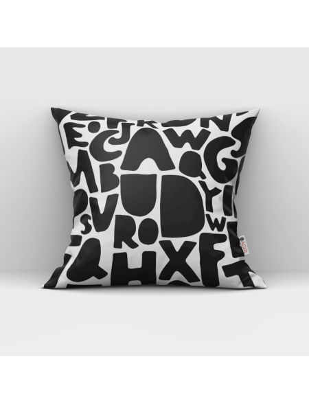 Black Alphabet Kids Cushion Covers