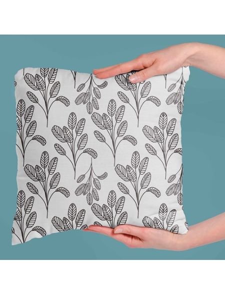 Gray Leaf Line Art Design