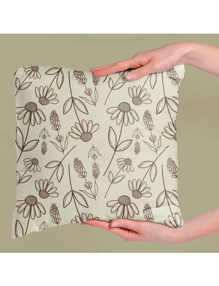 Yellow N Brown Floral Line art Design