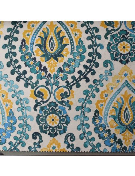Damask Design Yellow Blue Roman Blinds - BROB-PD2-211
