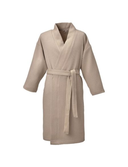 Beige Waffle Bathrobe