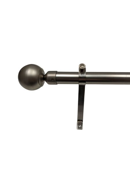 MATT SILVER FINISH CLASSIC BALL CURTAIN POLE 