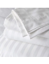 100% Cotton 1cm stripe White Flat Sheet 300 T/C