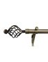 ANTIQUE BRASS FINISH TWISTED CAGE CURTAIN POLE 